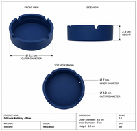 Cendrier rond en silicone moderne et portable avec logo personnalisé, qualité alimentaire, résistant à la chaleur, incassable, vente en gros, cadeau promotionnel, bar