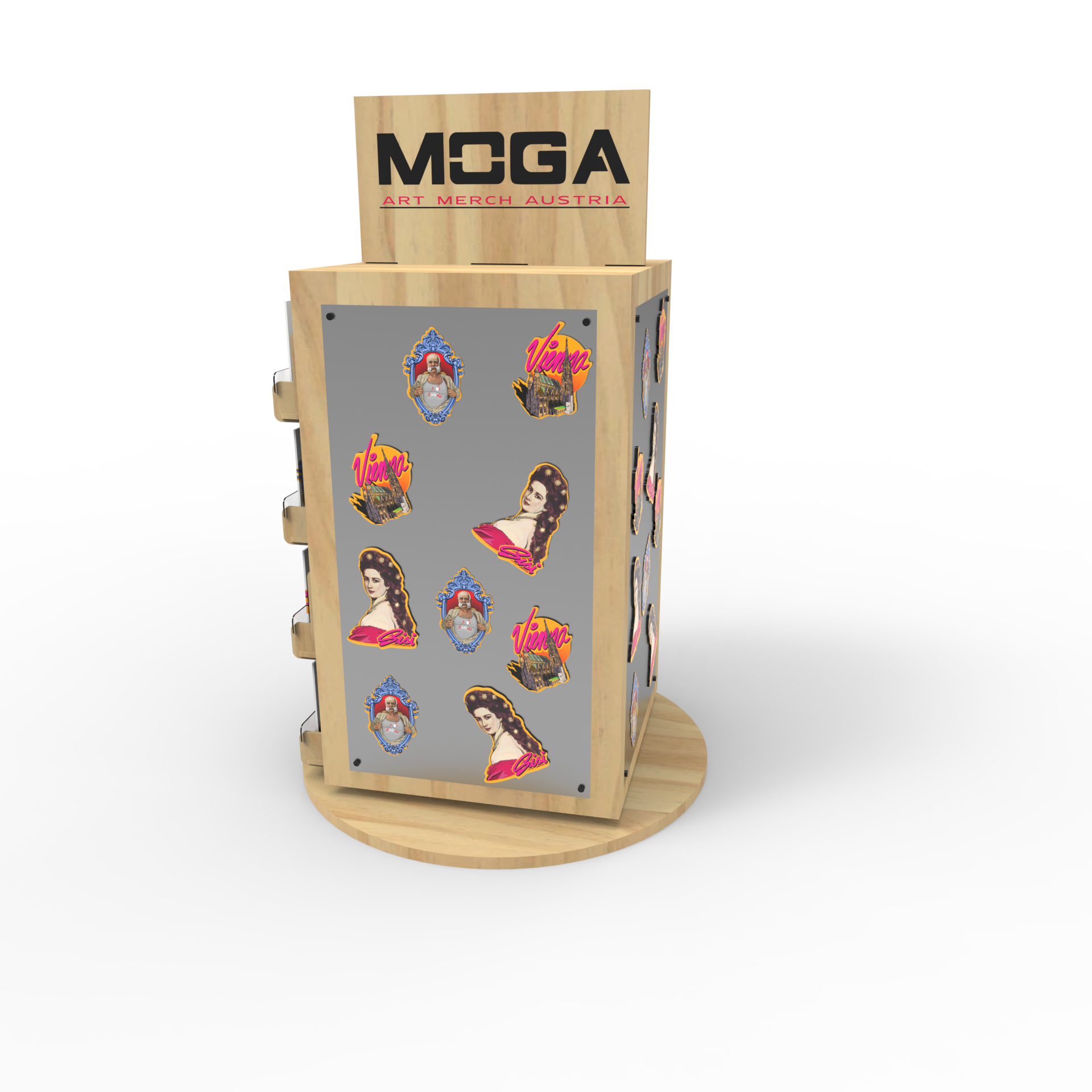 Apache Customized Wooden Magnet Refrigerator Display Stand for Supermarkets and Shopping Malls — view 3