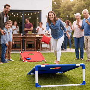 Jeu de Cornhole Portable Personnalisé avec Logo, Vente en Gros OEM ODM, Jeu de Lancer de Sacs de Haricots Lumineux pour Fêtes Familiales en Extérieur - Product Image 2