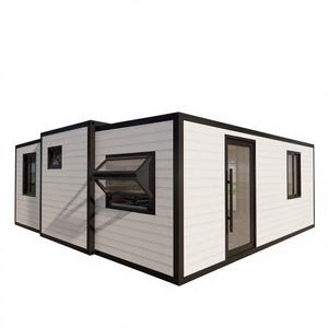 บ้านคอนเทนเนอร์เหล็กขนาด 20 ฟุต 40 ฟุต ขยายได้ ได้รับการรับรองมาตรฐาน กันน้ำ ห้องนอนแบบโมดูลาร์ สำหรับสวนกลางแจ้ง ดีไซน์ทันสมัย - Product Image 1