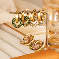 Boucles d'oreilles doubles détachables Gaovo Niche Premium en acier inoxydable avec zircon cubique, résistantes au ternissement, bijoux de mode pour femmes, vente transfrontalière