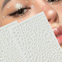 325Pcs Perle Visage Autocollants Adhésif Yeux Corps Gemmes Autocollant DIY Mix Taille Blanc Strass Maquillage Visage Décoration