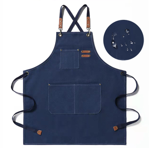 Grembiule da Cucina Senza Maniche in Cotone, Impermeabile e alla Moda, con Logo Personalizzato, Colore Nero Tinta Unita per Ristoranti - Product Image 4