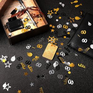 3000 Pezzi di Coriandoli per <span class=keywords><strong>Compleanno</strong></span> Numero 60, Coriandoli Glitterati per <span class=keywords><strong>Torta</strong></span> di <span class=keywords><strong>Compleanno</strong></span>, Coriandoli da Tavola, Decorazioni per Feste in Nero, Oro <span class=keywords><strong>e</strong></span> Argento - Product Image 5