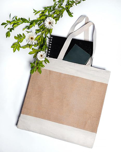 Eco-Friendly School Travel Shopping Beach Women Reusable Canvas Tote Large Capacity Jute Bag With <b>Wallet</b> - Product Image 2