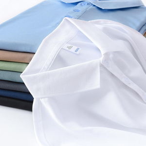 Polo à manches courtes uni blanc pour homme, 100% coton, respirant, tricoté, coupe classique, logo personnalisé, vêtements uniformes - Product Image 1