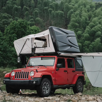 Tente de toit en toile imperméable pour l'été en ABS à coque dure avec poteau en aluminium pour le camping et la voiture.