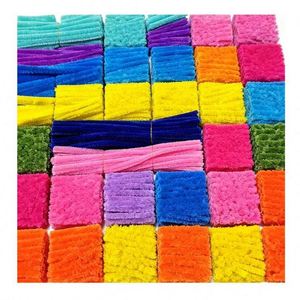 Fil chenille doux et pelucheux pour enfants, 8 mm, 30 cm, couleur personnalisable, haute qualité, pour projets éducatifs et créatifs DIY (fleur) - Product Image 6