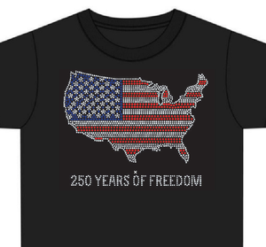 USA 250th Anniversary/American 250 Venta al por mayor Motivo patriótico de diamantes de imitación termoadhesivos para el 250 Aniversario de EE. UU. - Product Image 1