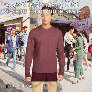 <b>Men's</b> Short <b>Sleeved</b> <b>T</b>-<b>shirt</b> 2025 New Campus Youth Style High Quality Cool 100% Cotton 200 Grams Loose Blank Printed - Product Image 2