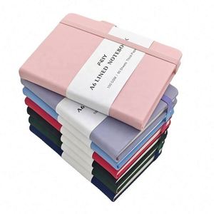 Custom Logo A6 Hardcover Diary With Sewing Binding <b>Pen</b> Holder & Leather Cover - Product Image 1