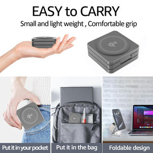 Estación de carga inalámbrica plegable de 15W de aleación de aluminio Qi2 3 en 1 de fábrica OEM, potencia de salida de 7W para iPhone IWatch para <span class=keywords><strong>AirPods</strong></span> - Product Image 4