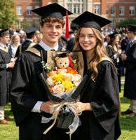 Bouquet de remise de diplôme moderne et écologique, fleurs artificielles faites à la main en savon, roses simulées, pour Thanksgiving, la Saint-Valentin, et les remises de diplômes.