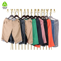 Pantalons 3/4 d'été colorés pour femmes adultes, en polyester/coton de haute qualité, provenant de balles de vêtements usagés de l'usine Gracer