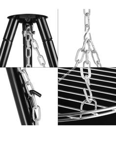 <span class=keywords><strong>Barbecue</strong></span> au charbon de bois avec trépied en acier réglable, chaîne de suspension, <span class=keywords><strong>barbecue</strong></span> au charbon de bois avec foyer - Product Image 3