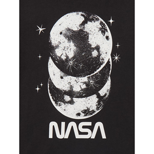 NASA Moon Graphic Short Sleeve O-Neck Regular Fit Spandex/Cotton Blend Quick Dry Breathable Casual T-Shirt - Product Image 2