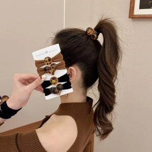 Nouvelle élastique à cheveux en résine à motif léopard, élastique épais polyvalent, élastique pour chignon, anneau pour cheveux, anneau pour serviette - Product Image 3