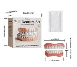 Juego de Modificación de Dentadura Dental, Dientes Postizos Desechables, Simulación de Sonrisa Superior e Inferior, en Caja de Colores para Diferentes Edades - Product Image 4