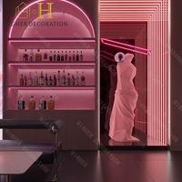 Décoration élégante rose pour boîte de nuit, accessoires pour boîte de nuit avec éclairage, ensembles de meubles de bar de haute qualité pour la conception de boîtes de nuit