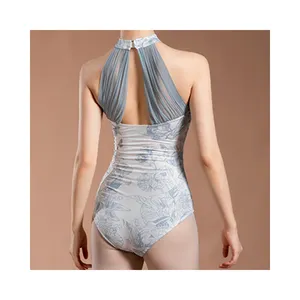 Kolsuz Leotard dans giyim Halter boyun bale Leotard yetişkinler kadınlar 59G06 jimnastik uygulama dans giyim