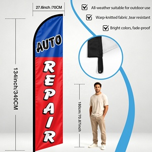 Bandera de Playa Personalizada para Publicidad de Reparación de Automóviles, Bandera de Pluma, Bandera Swooper, Letrero Publicitario para Exteriores, Pancarta Resistente al Viento - Product Image 3