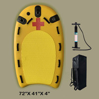 Vente en gros, planche de sauvetage gonflable jaune à point de chute, traîneau de sauvetage, planche à pagaie de sauveteur pour compagnon de surf, jet ski