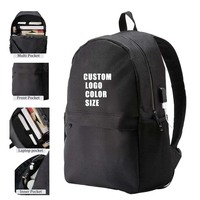 Sac à dos personnalisé avec logo pour femmes d'affaires, sac à dos de voyage pour étudiants, sac à dos en polyester imperméable avec port USB, sac à dos pour ordinateur portable, sac à dos scolaire