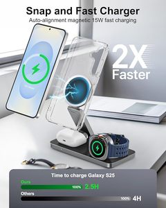 Station de recharge sans fil <span class=keywords><strong>3</strong></span> en 1 pour Samsung S26, support de charge magnétique compatible avec les séries Galaxy Fold/Flip, Galaxy Watch - Product Image 2