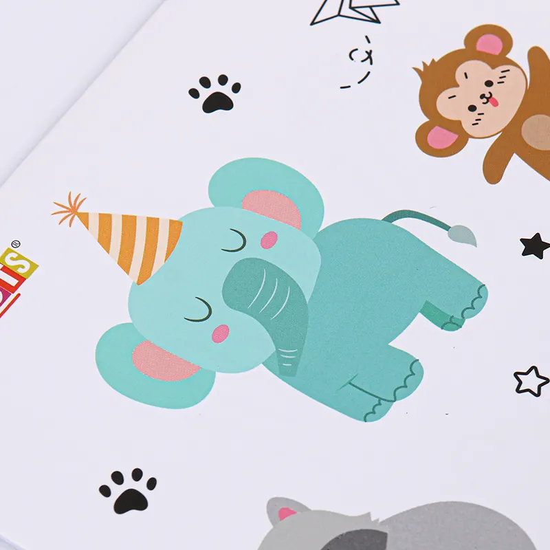 Commercio all'ingrosso elefante leone ippopotamo animale colore libro copertina colorata 10 pagine simpatico libro da colorare sia per bambini che per adulti