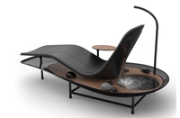 Chaise longue en bois de style nordique moderne avec housse amovible pour salon et salle à manger