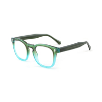 Montura de Gafas Geométricas de Acetato Retro Moderno, Gafas Ópticas Premium, Color Transparente, Diseño Personalizado