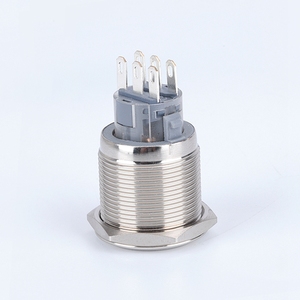 22mm OFF on IP65 Metal Key Knob <strong>Switch</strong> <strong>Latching</strong> 2NO+2NC 3 Position <strong>6</strong> <strong>Pin</strong> Terminal Stainless Steel Rotary <strong>Push</strong> <strong>Button</strong> <strong>Switch</strong> - Product Image 2