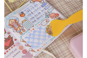 16 Sheets Washi Paper Stickers with <strong>Tools</strong> Cute Cartoon DIY Decorative Stickers <strong>Journals</strong> Scrapbook Sticker Stationery - Product Image 6