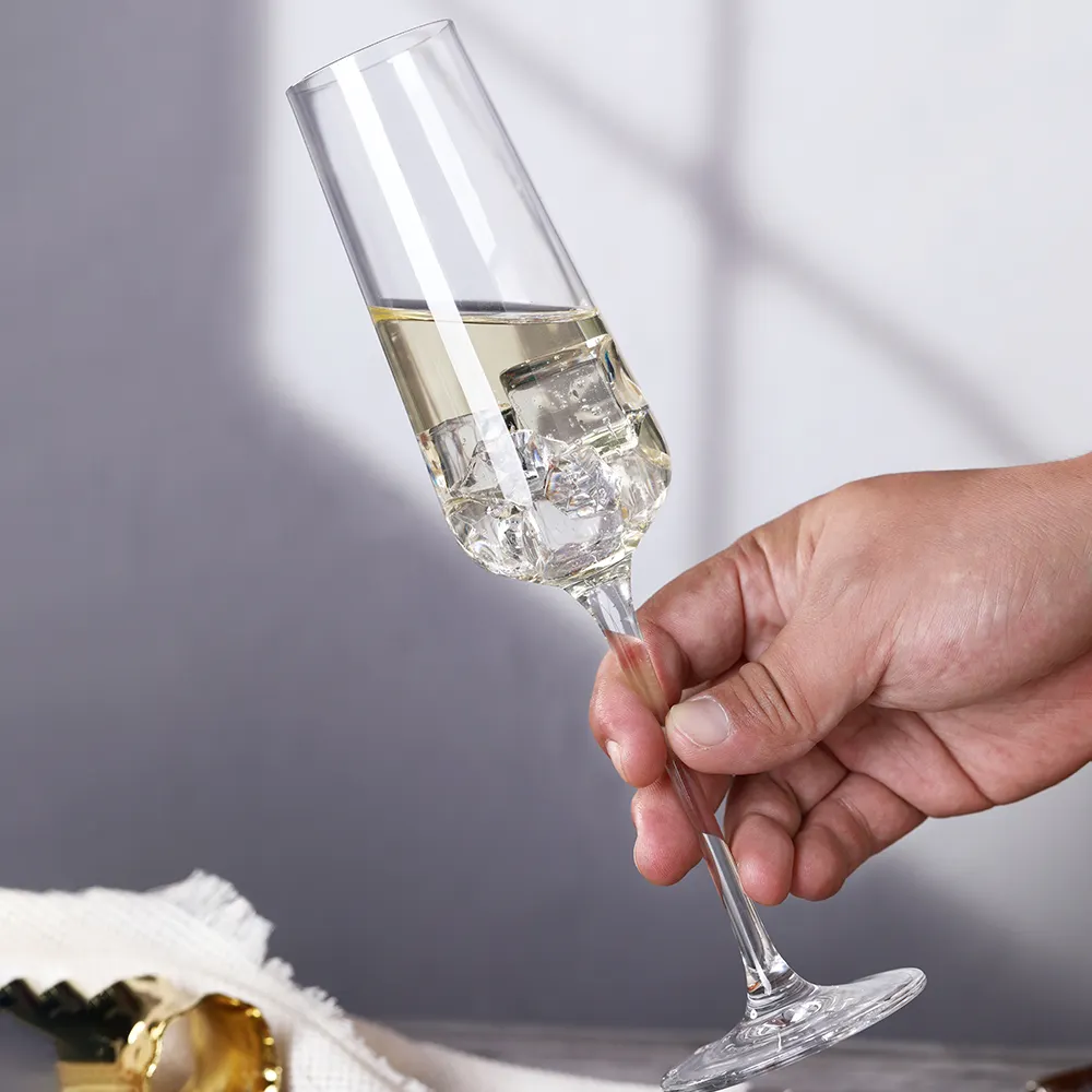 FAWLES 8oz en düşük fiyatlar garantili düğün parti kristal lüks için en iyi kristal şampanya kadehi hazırlanmış