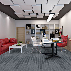 Modern Office Wall-to-Wall <b>Carpet</b> Low Pile Polypropylene Non-Slip Solid Color Rectangle Commercial Use - Product Image 1