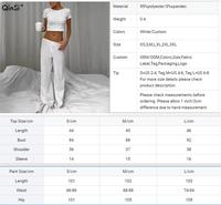 QINSI doux haut court Sexy ensemble nuisette printemps pyjamas 2 pièces vêtements de nuit Pointelle manches courtes col rond vêtements de nuit femmes