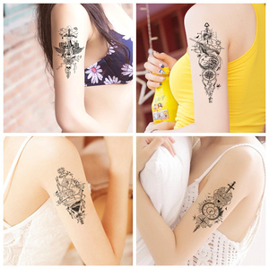 Tatuaggio temporaneo personalizzato simbolo impermeabile Totem animale teschio 3D piccolo mezzo braccio del tatuaggio adesivi - Product Image 3