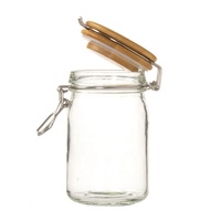 Stoples Kaca Rumah Tangga dengan Tutup Kedap Udara untuk Menyimpan Teh, Permen, dan Bahan Dapur - Desain Gesper Transparan - 100ml/150ml/250ml