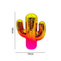 Mug en plastique en forme de cactus 20oz avec couvercle, finition électroplaquée, réutilisable, jetable, pour fêtes et événements, logo personnalisé, vente en gros