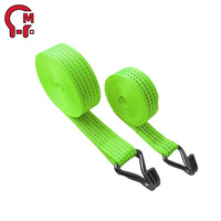 Sangle d'arrimage à cliquet robuste HLM, largeur 1-4 pouces, capacité 1-10 tonnes, polyester avec crochets en acier, poignée antidérapante, personnalisable