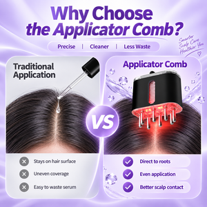Masajeador de Cuero Cabelludo con Luz Roja, Aplicador de Aceite, Dispositivo para el Cuidado del Cabello, Peine Dispensador de Suero de Doble Acción para Uso en Casa o Salón - Product Image 3