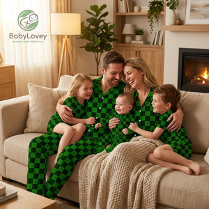 Pigiami Coordinati in Bambù Personalizzati ed Economici Babylovey per Madre e Figlia, Abbigliamento da Notte per le Vacanze in Famiglia - Product Image 2