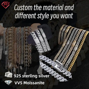 Miami Cuban Halskette Armband 12MM Schlichte Hip-Hop Männerketten Massiv 925 Sterling Silber Cuban Link Kette - Product Image 6