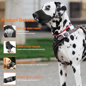 Bozal para Perro, Suave, Transpirable, de Nailon, Ajustable, Permite Beber, para Perros Pequeños/Medianos/Grandes, 5 Tamaños Personalizables - Product Image 3