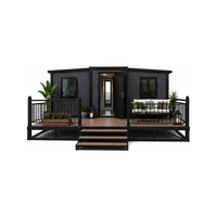 Maison modulaire de luxe en conteneur avec terrasse avant, finition bois, maisonnette préfabriquée pour villas, complexes hôteliers et maisons d'hôtes