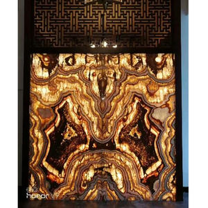 แผ่นหินอ่อนบางจากโรงงานโดยตรง แผ่นหินอ่อนออนิกซ์เรืองแสงจากจีน แผ่นหินอ่อนลายเสือ แผ่นผนังหินอ่อนอะลูมิเนียมรังผึ้ง - Product Image 1