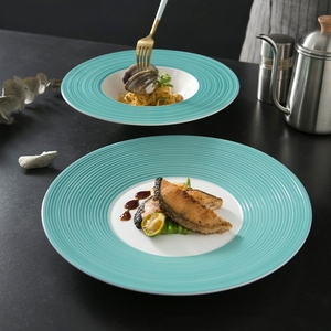 Originalità stoviglie da pranzo in ceramica ristorante di fascia alta occidentale piatto di paglia cappello s <span class=keywords><strong>Pasta</strong></span> italiana - Product Image 2