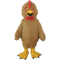 Mascotte de coq en peluche marron luxueuse sur mesure pour adultes - Thème Pâques Taille XL