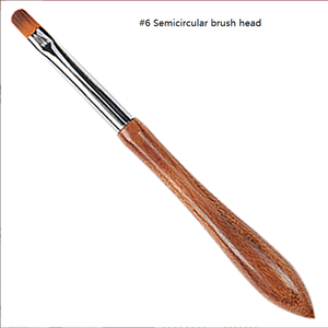 Pinceau à ongles en bois naturel en forme de calebasse, 7mm 9mm 11mm, rond, ovale, pour gel, liner, peinture, dessin, stylo de manucure - Product Image 5