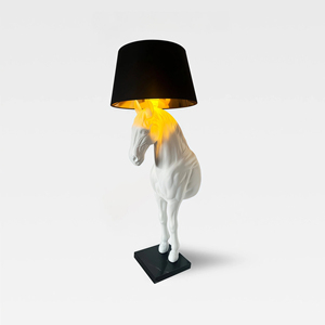 JYLIGHTING Lampadaire Rétro Nordique Danemark, Lanterne <span class=keywords><strong>Cheval</strong></span> en Résine, Lampes sur Pied pour Hall <span class=keywords><strong>et</strong></span> Loft avec Abat-jour Sculptural - Product Image 1